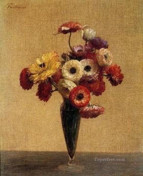 Anémonas y ranúnculos pintor de flores Henri Fantin Latour Pinturas al óleo